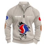 Historic Vehicle Half Zipper Corduroy Sweatshirt CAR491 - Apricot