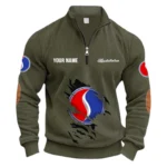 Collector Car Half Zipper Corduroy Sweatshirt CAR491 - Army Green
