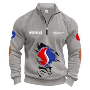 Timeless Road Car Half Zipper Corduroy Sweatshirt CAR491 - Light Gray