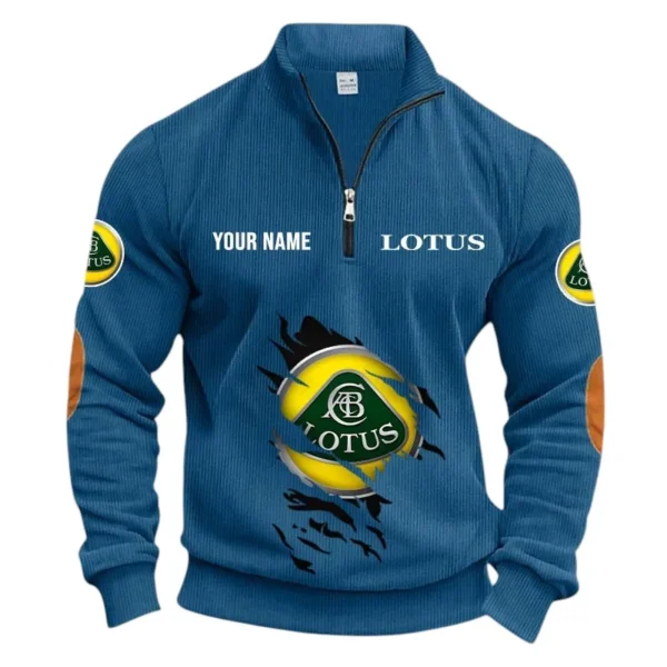 Speed Machine Half Zipper Corduroy Sweatshirt CAR491 - Denim Blue