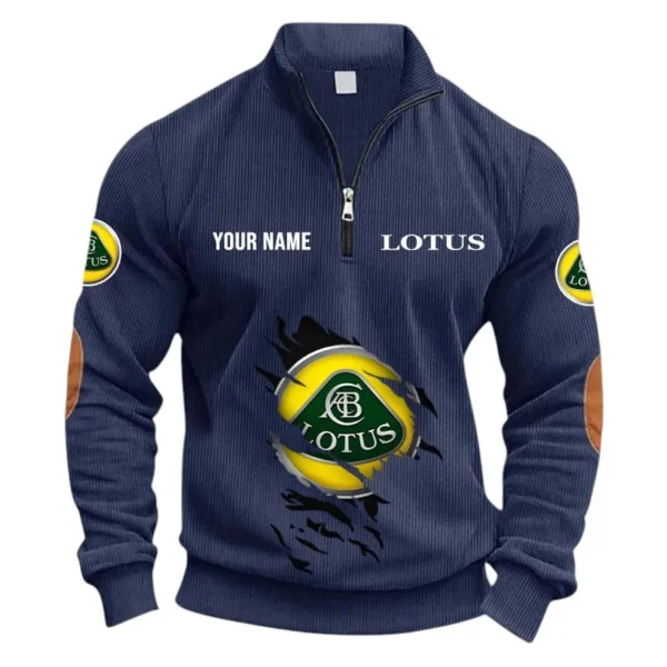 Precision Handling Car Half Zipper Corduroy Sweatshirt CAR491 - Navy Blue