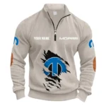 High-Performance Mods Half Zipper Corduroy Sweatshirt CAR491 - Apricot