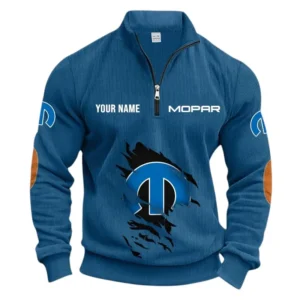 Custom Car Culture Half Zipper Corduroy Sweatshirt CAR491 - Denim Blue