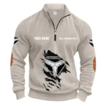 Exotic Road Machine Half Zipper Corduroy Sweatshirt CAR491 - Apricot