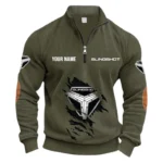 Fun-to-Drive Ride Half Zipper Corduroy Sweatshirt CAR491 - Army Green