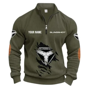 Fun-to-Drive Ride Half Zipper Corduroy Sweatshirt CAR491 - Army Green