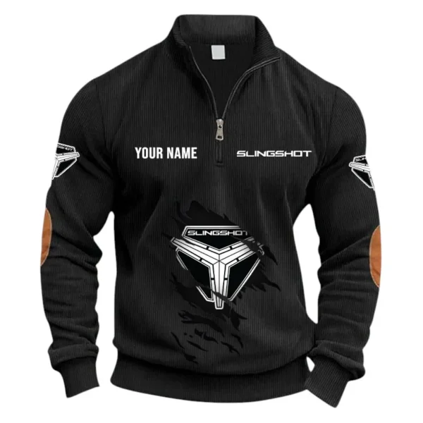 Open-Cockpit Vehicle Half Zipper Corduroy Sweatshirt CAR491 - Black