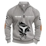 Three-Wheel Roadster Half Zipper Corduroy Sweatshirt CAR491 - Light Gray