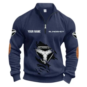 Open-Air Vehicle Half Zipper Corduroy Sweatshirt CAR491 - Navy Blue