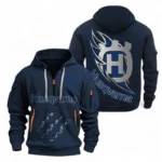 Exclusive Logo Hoodie Half Zipper For Motocross Bike Enthusiasts, Gift For Motocross Bike Fans CAR500 - Navy