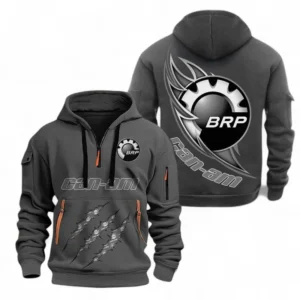 Hoodie Half Zipper Exclusive Logo Gift For High-Performance Off-Roader Enthusiasts CAR500 - Gray
