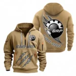 Fun Ride Machine Hoodie Half Zipper, All Over Print Hoodie Gift For Fun Ride Machine Enthusiasts CAR500 - Khaki