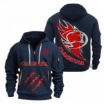 Exclusive Logo Hoodie Half Zipper For Compact Motorcycle Enthusiasts, Gift For Compact Motorcycle Fans CAR500 - Navy
