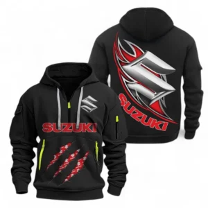 Hoodie Half Zipper Exclusive Logo Gift For Speed Demon Bike Enthusiasts CAR500 - Black