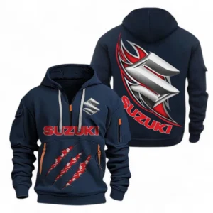 Exclusive Logo Hoodie Half Zipper For Speed Demon Bike Enthusiasts, Gift For Speed Demon Bike Fans CAR500 - Navy