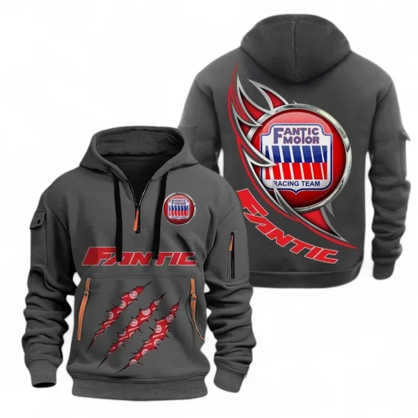 Hoodie Half Zipper Exclusive Logo Gift For Off-Road Bike Enthusiasts CAR500 - Gray