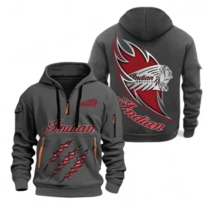 Hoodie Half Zipper Exclusive Logo Gift For Heavyweight Motorcycle Enthusiasts CAR500 - Gray