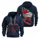 Long-Distance Bike Hoodie Half Zipper, All Over Print Hoodie Gift For Long-Distance Bike Enthusiasts CAR500 - Navy