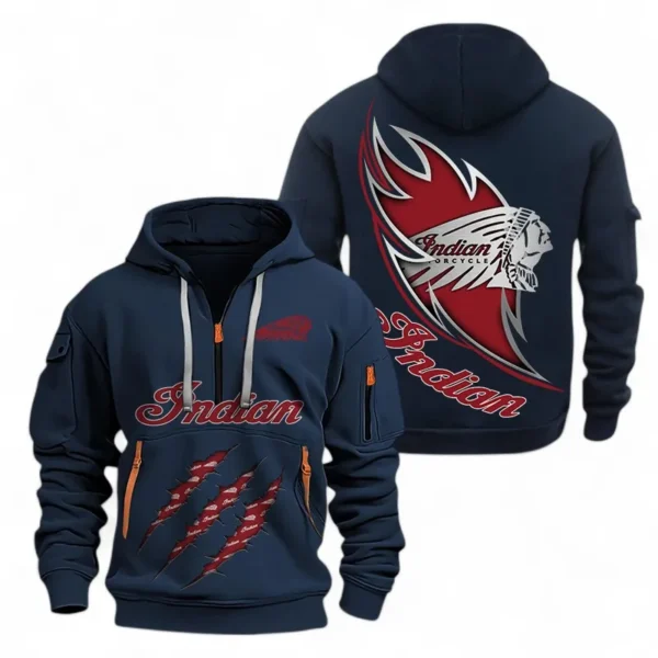 Long-Distance Bike Hoodie Half Zipper, All Over Print Hoodie Gift For Long-Distance Bike Enthusiasts CAR500 - Navy