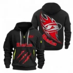 Hoodie Half Zipper Exclusive Logo Gift For Motocross Bike Enthusiasts CAR500 - Black