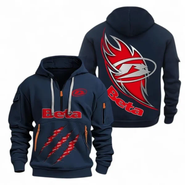 Hoodie Half Zipper Exclusive Logo Gift For Off-Road Motorbike Enthusiasts CAR500 - Navy
