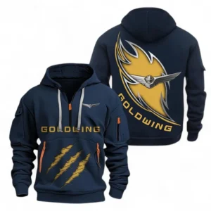 Hoodie Half Zipper Exclusive Logo Gift For Touring Bike Enthusiasts CAR500 - Navy
