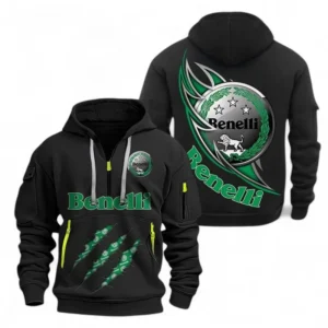 Hoodie Half Zipper Exclusive Logo Gift For Two-Wheeler Enthusiasts CAR500 - Black