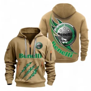 Hoodie Half Zipper Exclusive Logo Gift For European Legend Enthusiasts CAR500 - Khaki
