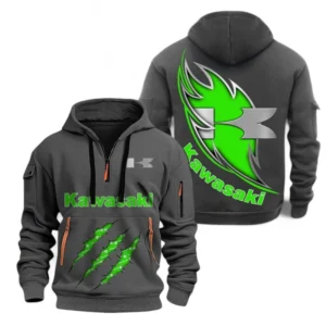 High-Speed Two-Wheeler Hoodie Half Zipper, All Over Print Hoodie Gift For High-Speed Two-Wheeler Enthusiasts CAR500 - Gray