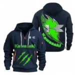 Hoodie Half Zipper Exclusive Logo Gift For Adventure Motorcycle Enthusiasts CAR500 - Navy