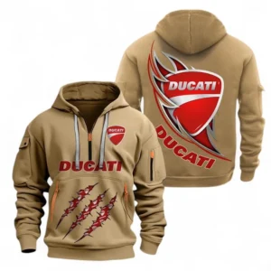 Hoodie Half Zipper Exclusive Logo Gift For Velocity Beast Enthusiasts CAR500 - Khaki