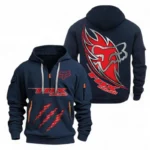 Rider Equipment Hoodie Half Zipper, All Over Print Hoodie Gift For Rider Equipment Enthusiasts CAR500 - Navy