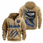 Hoodie Half Zipper Exclusive Logo Gift For Street Racer Enthusiasts CAR500 - Khaki