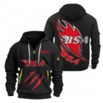 Vintage Bike Hoodie Half Zipper, Exclusive Logo Hoodie For Vintage Bike Enthusiasts CAR500 - Black