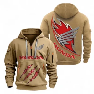 Street Racer Hoodie Half Zipper, All Over Print Hoodie Gift For Street Racer Enthusiasts CAR500 - Khaki