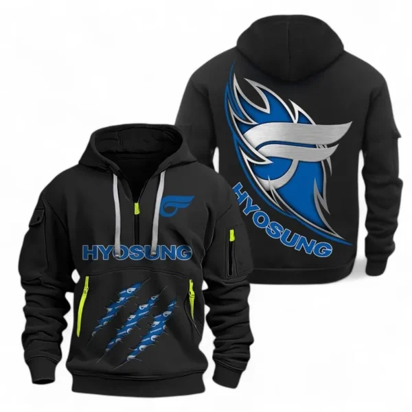 Adventure Street Bike Hoodie Half Zipper, Exclusive Logo Hoodie For Adventure Street Bike Enthusiasts CAR500 - Black