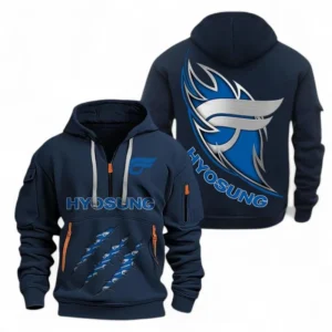 Track-Inspired Ride Hoodie Half Zipper, All Over Print Hoodie Gift For Track-Inspired Ride Enthusiasts CAR500 - Navy
