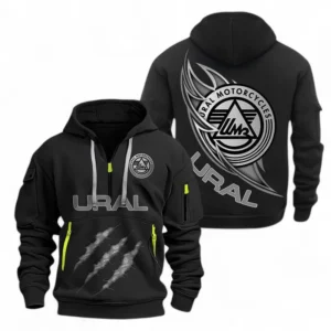Sidecar Motorcycle Hoodie Half Zipper, Exclusive Logo Hoodie For Sidecar Motorcycle Enthusiasts CAR500 - Black