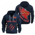 Motorbike Hoodie Half Zipper, All Over Print Hoodie Gift For Motorbike Enthusiasts CAR500 - Navy