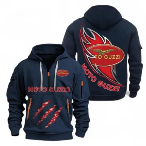 Motorbike Hoodie Half Zipper, All Over Print Hoodie Gift For Motorbike Enthusiasts CAR500 - Navy
