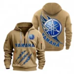 Touring Motorcycle Hoodie Half Zipper, All Over Print Hoodie Gift For Touring Motorcycle Enthusiasts CAR500 - Khaki