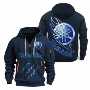 Motorcycle Hoodie Half Zipper, All Over Print Hoodie Gift For Motorcycle Enthusiasts CAR500 - Navy