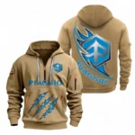 Hoodie Half Zipper Exclusive Logo Gift For Urban Commuter Bike Enthusiasts CAR500 - Khaki
