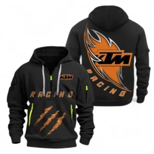 Enduro Bike Hoodie Half Zipper, Exclusive Logo Hoodie For Enduro Bike Enthusiasts CAR500 - Black