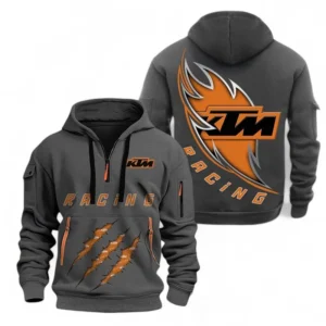 Hoodie Half Zipper Exclusive Logo Gift For Adventure Motorcycle Enthusiasts CAR500 - Gray