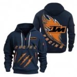 Exclusive Logo Hoodie Half Zipper For Off-Road Two-Wheeler Enthusiasts, Gift For Off-Road Two-Wheeler Fans CAR500 - Navy