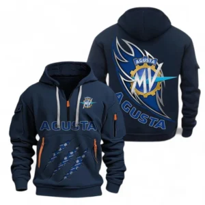 Exclusive Logo Hoodie Half Zipper For Italian Superbike Enthusiasts, Gift For Italian Superbike Fans CAR500 - Navy