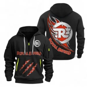 Cafe Racer-Inspired Bike Hoodie Half Zipper, Exclusive Logo Hoodie For Cafe Racer-Inspired Bike Enthusiasts CAR500 - Black