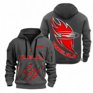 Rider-Friendly Two-Wheeler Hoodie Half Zipper, All Over Print Hoodie Gift For Rider-Friendly Two-Wheeler Enthusiasts CAR500 - Gray
