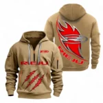 Hoodie Half Zipper Exclusive Logo Gift For Performance Off-Roader Enthusiasts CAR500 - Khaki